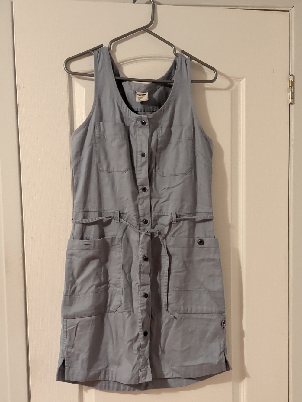 The North Face Light Blue Sleeveless Button-Front Mini Dress